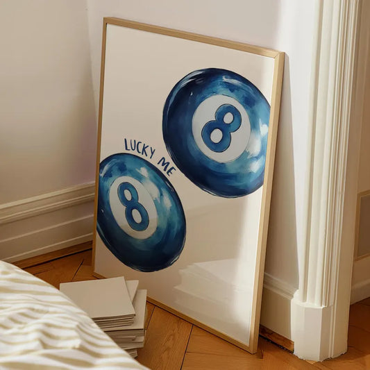 Navy Wall Art Set, Retro 8 Ball Poster, Blue Cheetah Print, Trendy Kiss Lips Digital Prints, Preppy Aesthetic, Dorm Room Decor Printable Art